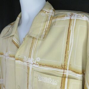SouthPole Shirt Mens XL Short Sleeve Hip Hop South Pole Camp Plaid Logo Tan